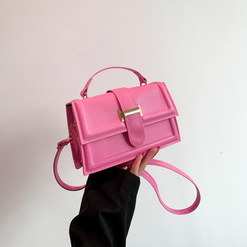 

Simple early autumn and winter new fashion popular solid color casual portable shoulder crossbody small square bag woman розовый