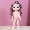 1 Set Nude Doll 3D Simulation Eyes 13 Joint Black Long Hair 1/8 17Cm Doll Plastic Doll Head Toys With Gold Brown Hair Kids Gift