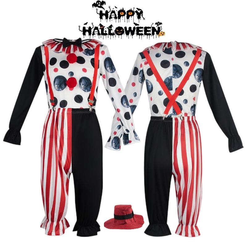 Circus Clown Cosplay Costume Halloween Party Props Funny Stage Performance Suit