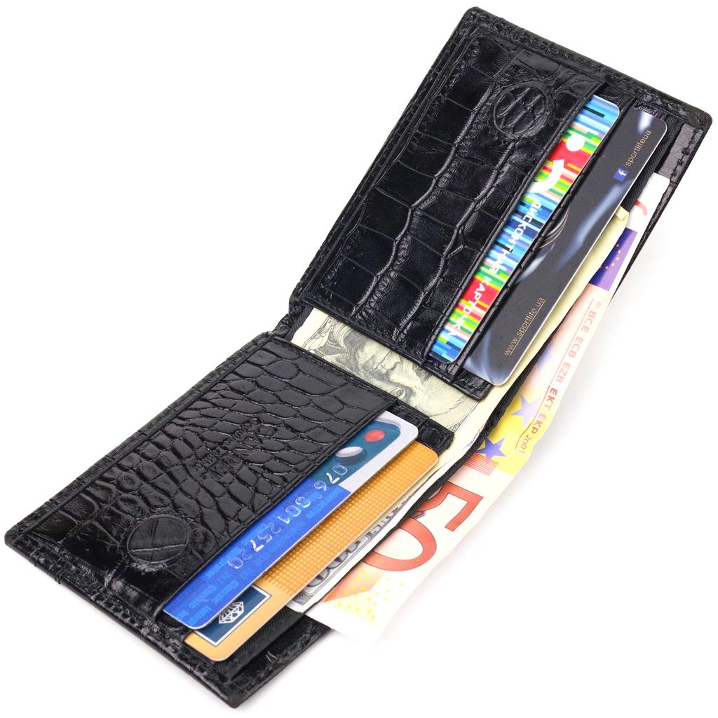 Agrafă pentru bărbați din piele naturală texturată CANPELLINI Money Clip 21520 Black