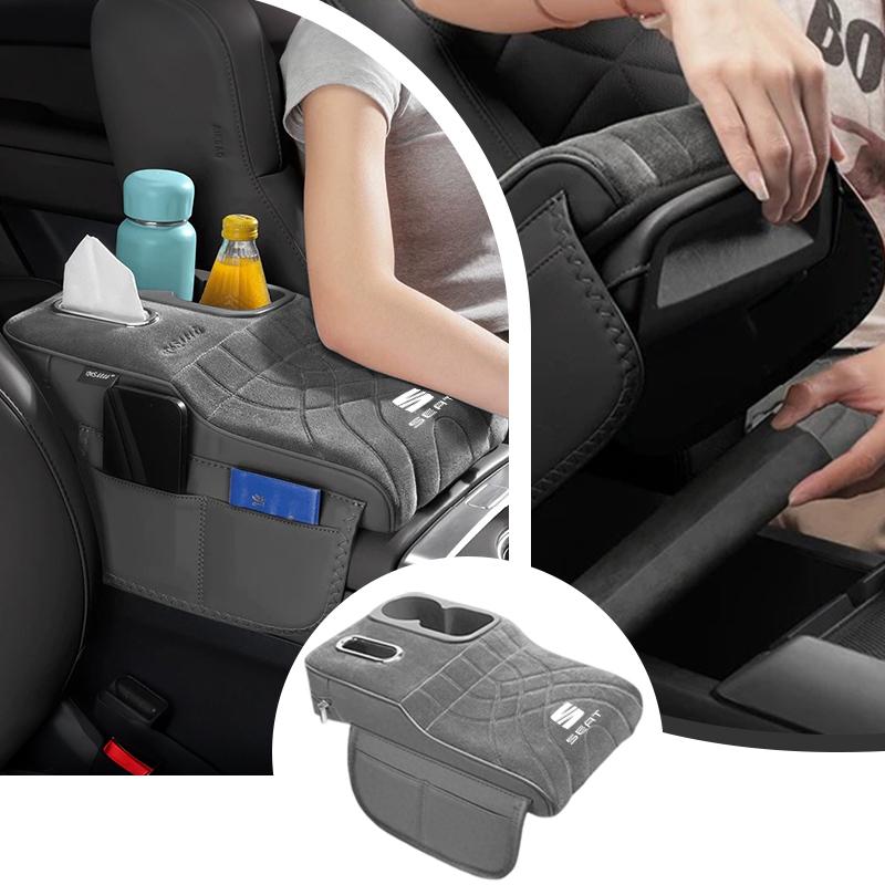 IFGU2 Soft Comfortable All-match Premium Velvet Surface Armrest Box Cushion For Seat FR Leon IBIZA Arona Arosa Ateca ExeoMiiToledoLeon
