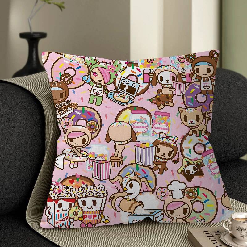 Cartoon T-Tokidoki Pillow Covers Cartoon Sofa Decorative Home Double-Sided Printing Short Plush Cute Cushion Cover