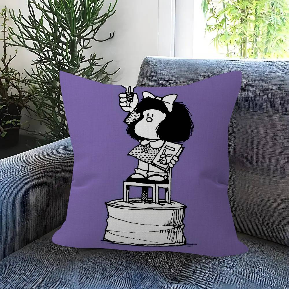 

Pillow Cushion Cover Pillowcase Living Room Sofa Home Decor Customized Cartoon Cute Mafalda 30x30 cm