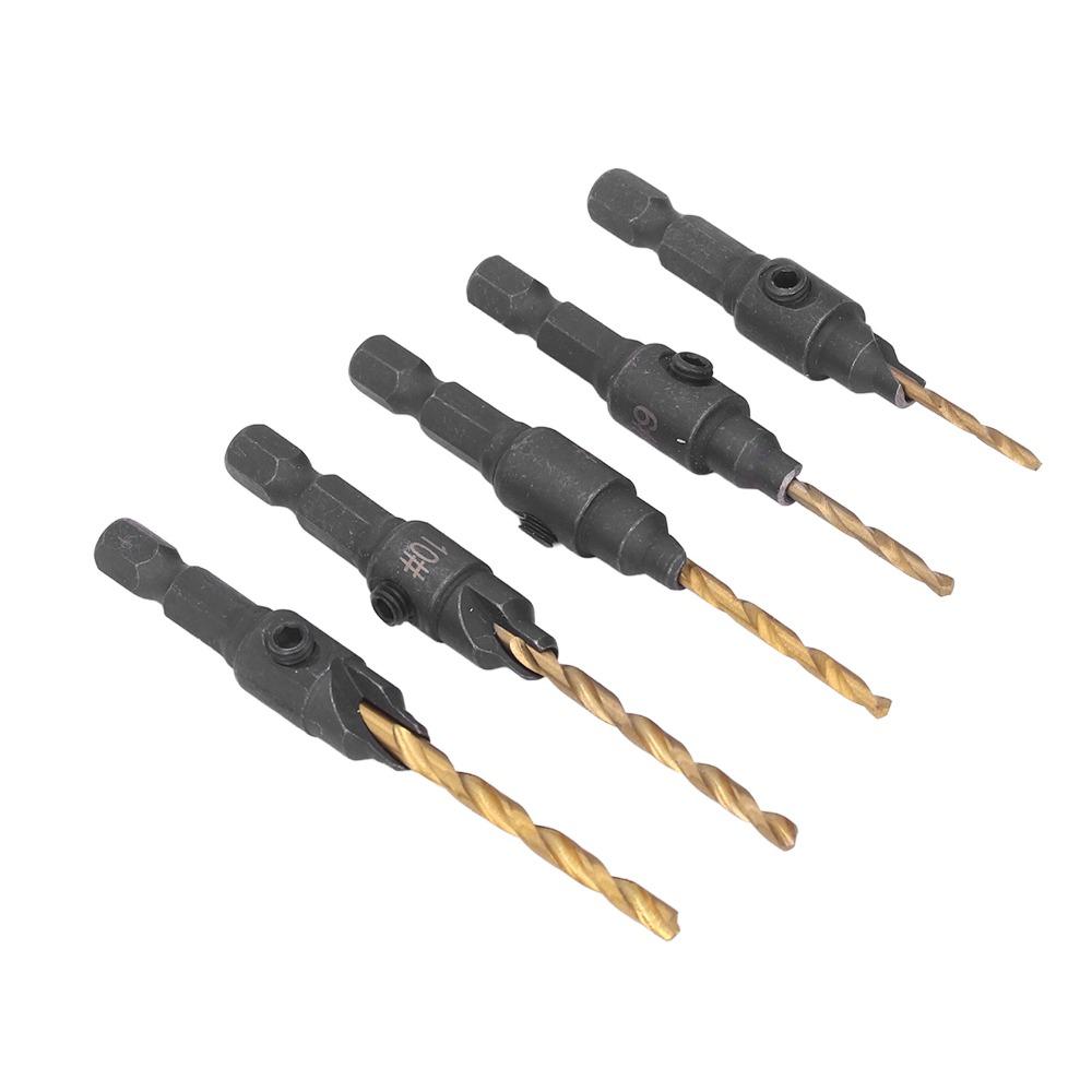 1/4 Inch Hex Shank Counter Bit Set Power Drill Accessories For Plastic Metal Woodworking