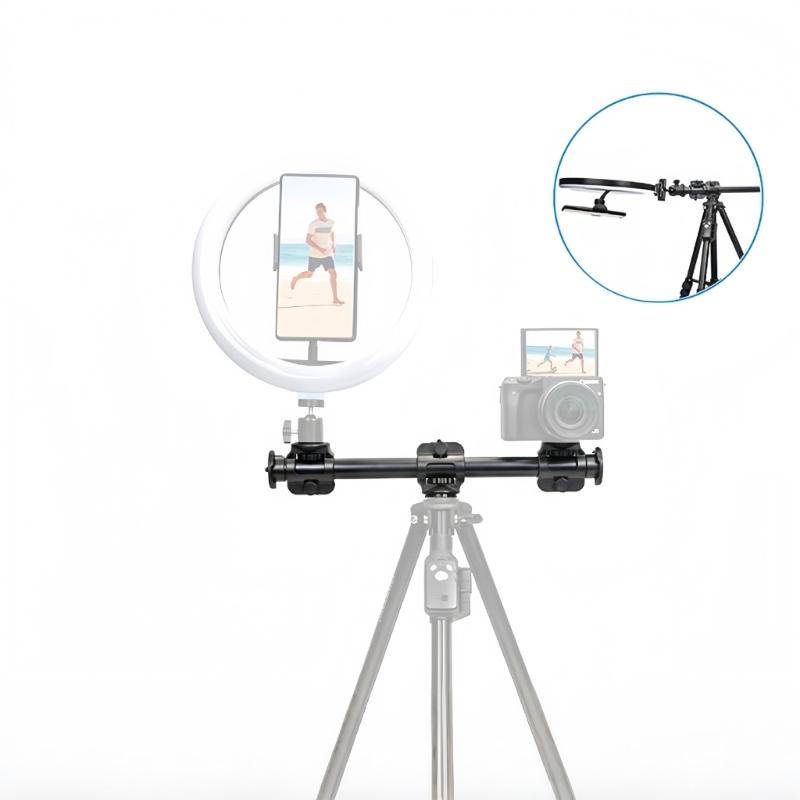 Adjustable Camera Phone Mount With Double Screw Adapters Lightweight Aluminum Tripod Extension Poles