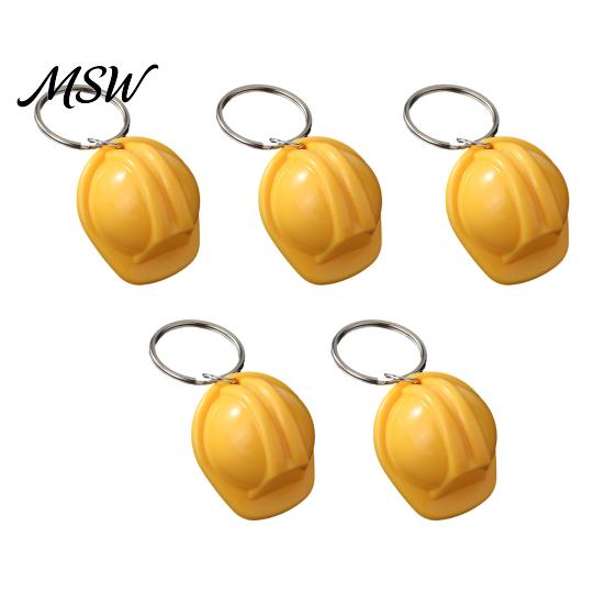 Hard Hat Pendant 5Pcs Mini Security Helmet Keychain, Simulated Construction Key Decorative Holders Ring Holder, Keychain for Backpacks Handbags Small