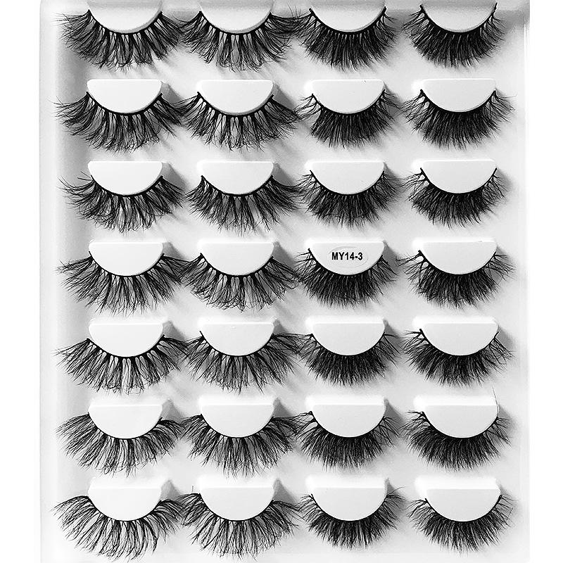 False Eyelashes Curly Multi -Layered Three -Dimensional Imitation Mink Hair Cross Thick Messy Eyelashes
