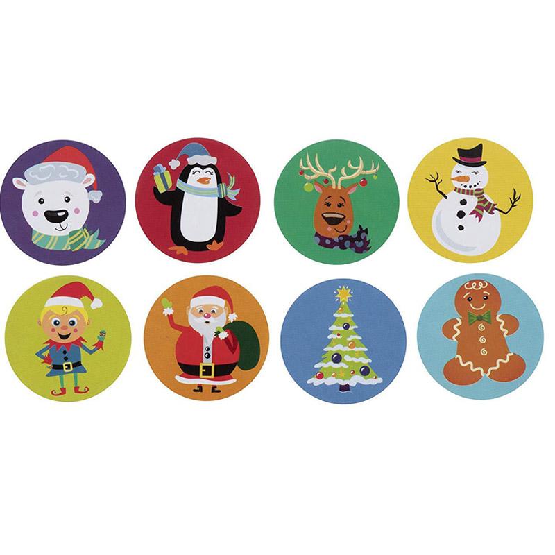 50-500Pcs New Christmas Stickers Cartoons Gift Card Party Package Cute Santa Label Sealing Decor Party Supplies For Reward Kid