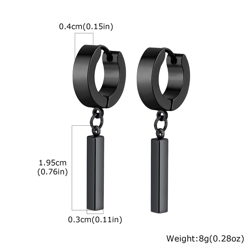 Multi Style Fashion Stainless Steel Hoop Earrings, Vintage Sword Star Geometric Pendant Men's Earrings, Hip Hop Piercing Jewelry