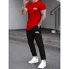 2 Piece Regular Fit Men's Jogger Pants Letter Printed Men's Short Sleeve T-Shirt Set Street Outdoor Casual Fashion Set