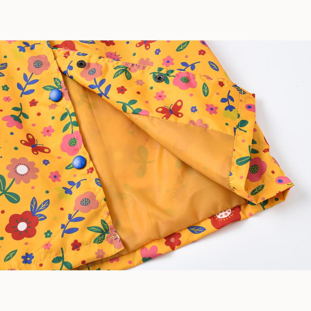 Children's Clothing Girls Cute Button Jacket Spring and Fall Children's Printed Long-sleeved Hooded Windbreaker Jacket