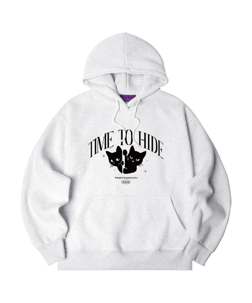 N/H Time To Hide Oversized Fleece-Lined Hoodie_Melange White (Soh4-4Nh1212)