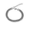 Men's Trendy Double Weave Frosted Cuban Chain Bracelet, Titanium Steel, Colorfast, Hip Hop Neutral Style, Women's Hot Girl Jewelry.
