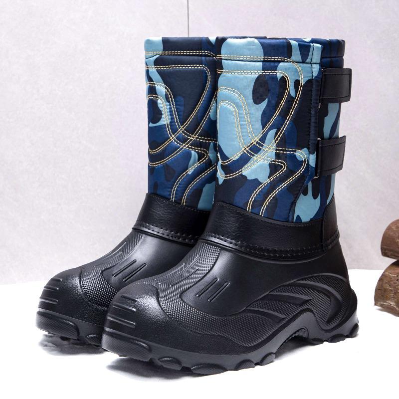 

Мужская обувь хлопковая обувь зимние высокие сапоги для снега с утолщенной подкладкой хлопковые сапоги водонепроницаемые и нескользящие хлопковые туфли на одной педали 46
