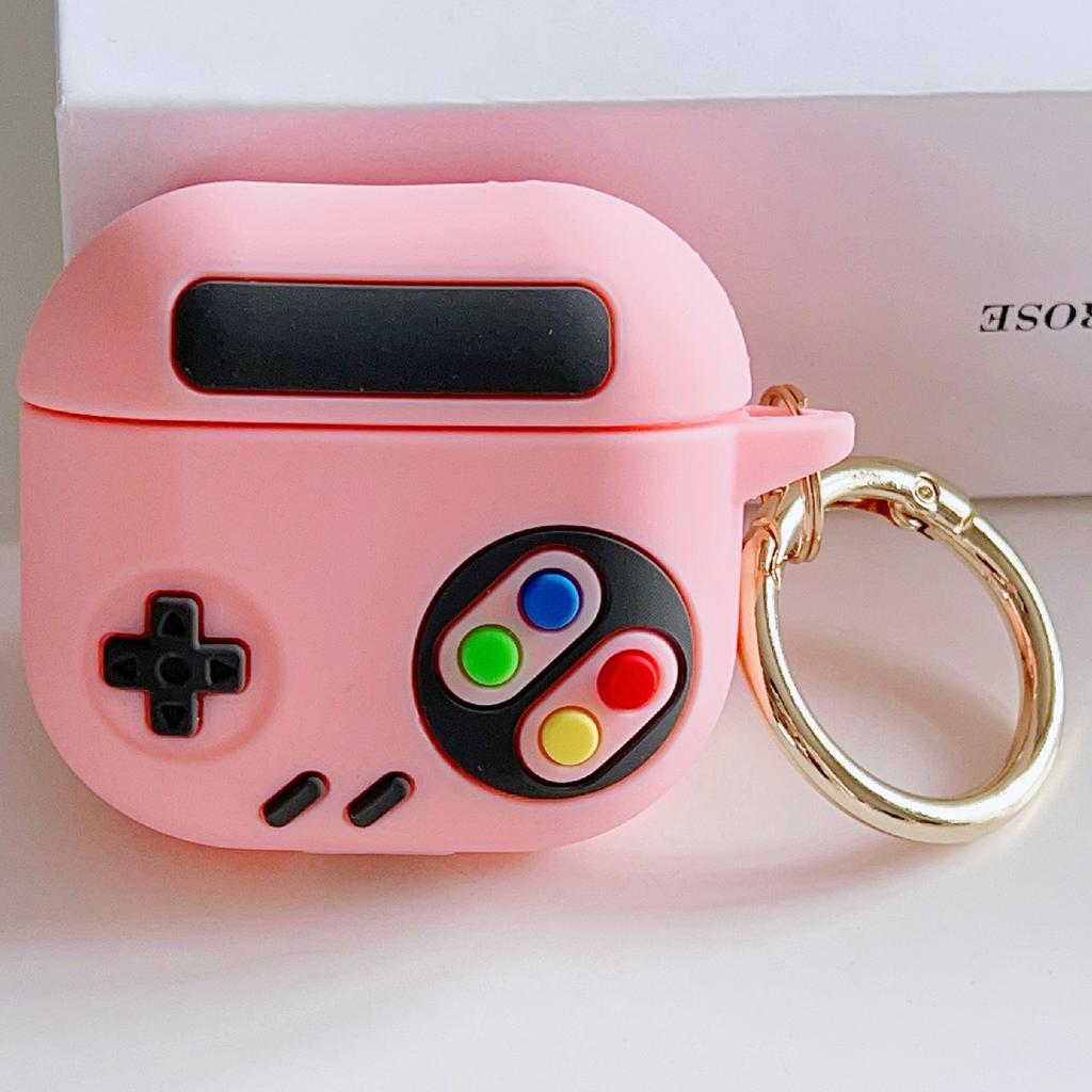 For AirPods 4 Silicone Case Game Console Shape Wireless Earbuds Shell with Hook