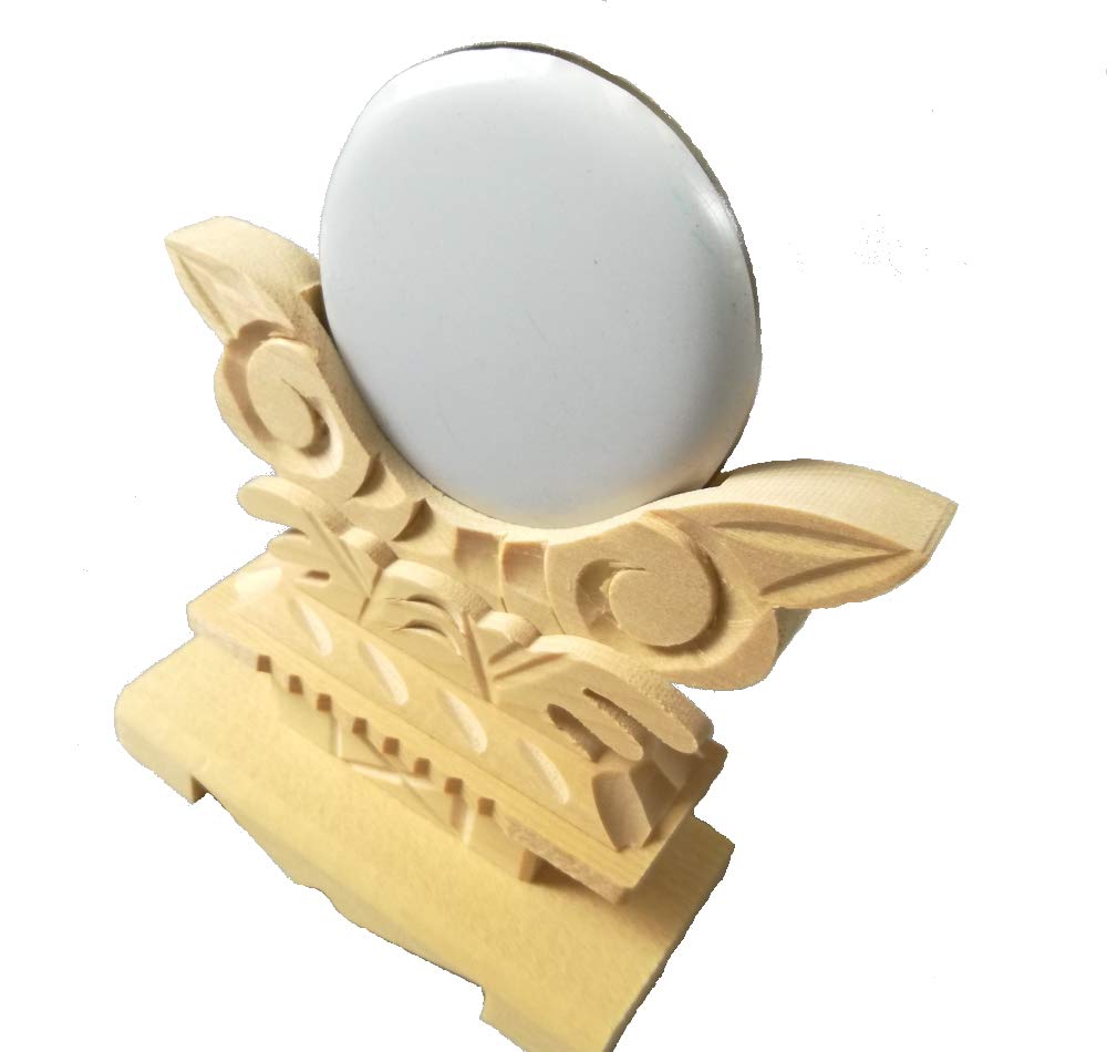 1.5-inch Shinto mirror stand with metal mirror, 8.5cm high, 4.5cm diameter mirror, perfect for Shinto altars and shrines...