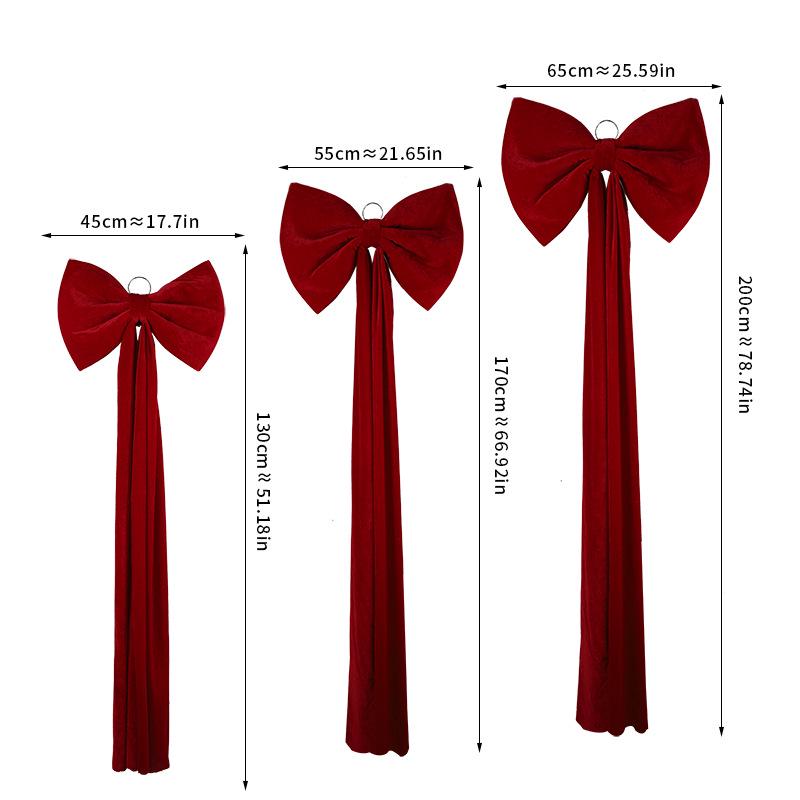 Large Red Velvet Bow Ornament for Christmas Decorations, Hotel Displays, Shopping Malls, and Spring Festivals