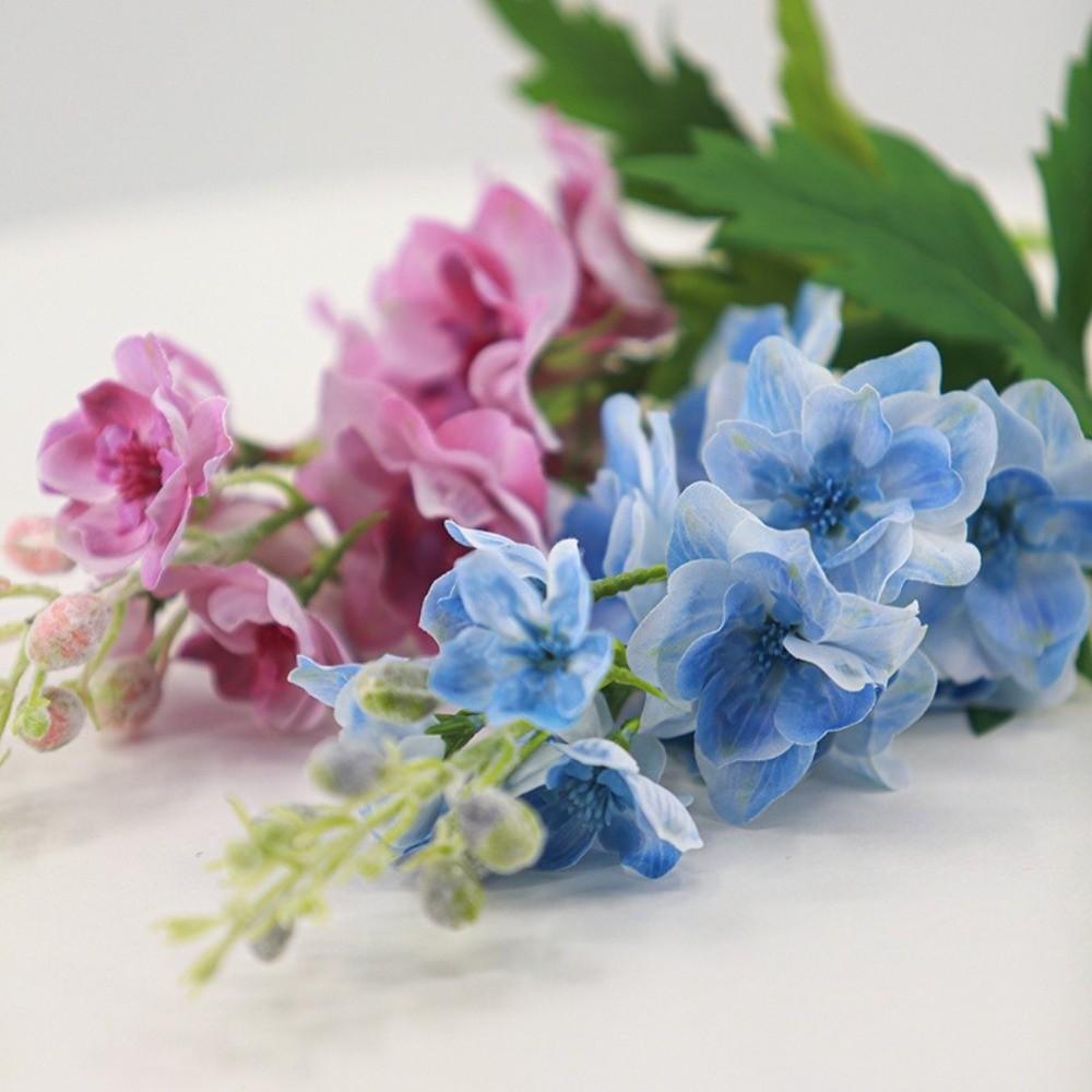 72cm Artificial Delphinium Flower Lifelike Real Touch Delphinium Stem Moisturizing Simulation Flower Photography Prop