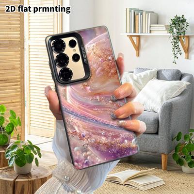 Phone Case: 2D Flat Samsung Galaxy A34 A35 M05 M06 S20 S22 S21 FE Plus 5G Protective Case, Couple Style, Pearlescent Saturn, Christmas and Halloween G