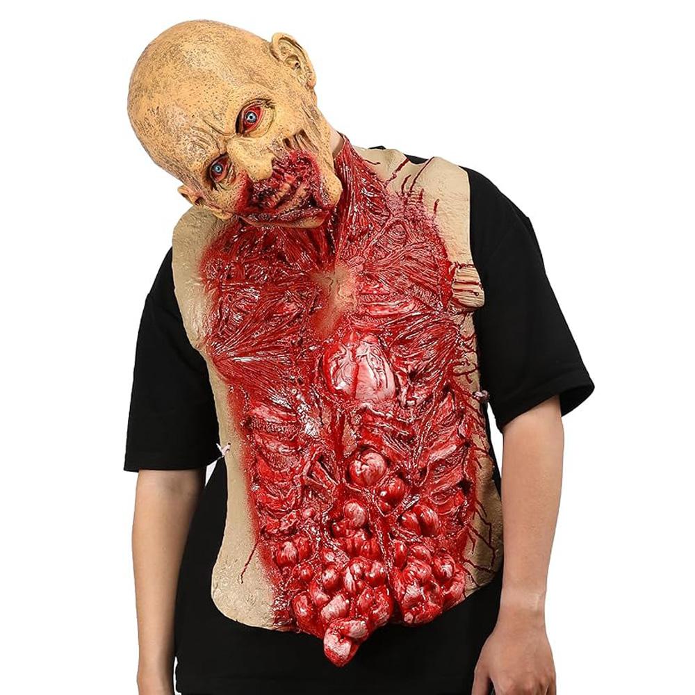

Zombie mask belly, Halloween scary props One size fits all adults красный