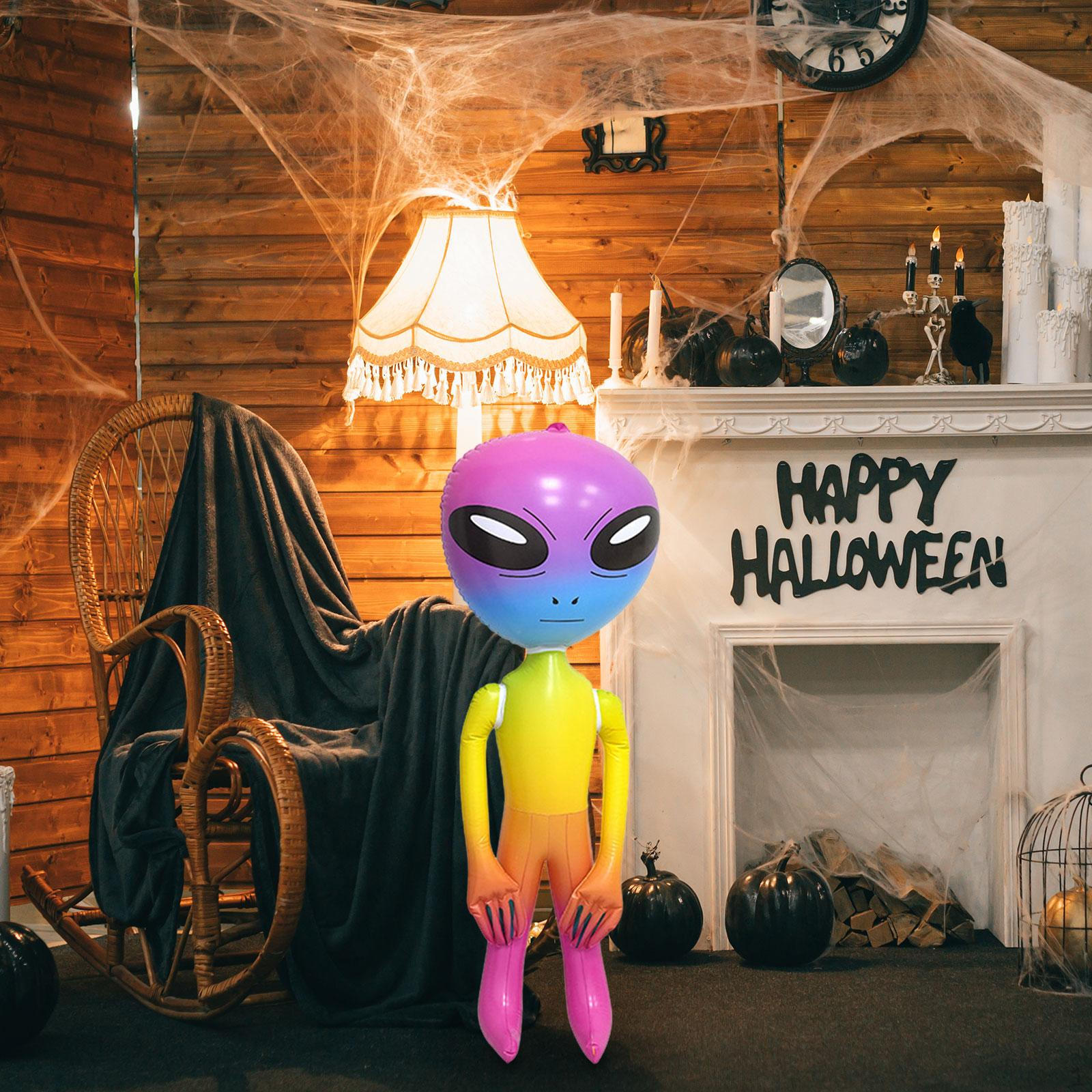 

Надувная игрушка инопланетянин надувает воздушный шар Декор Хэллоуин Украшение на открытом воздухе для праздника Colorful 90cm