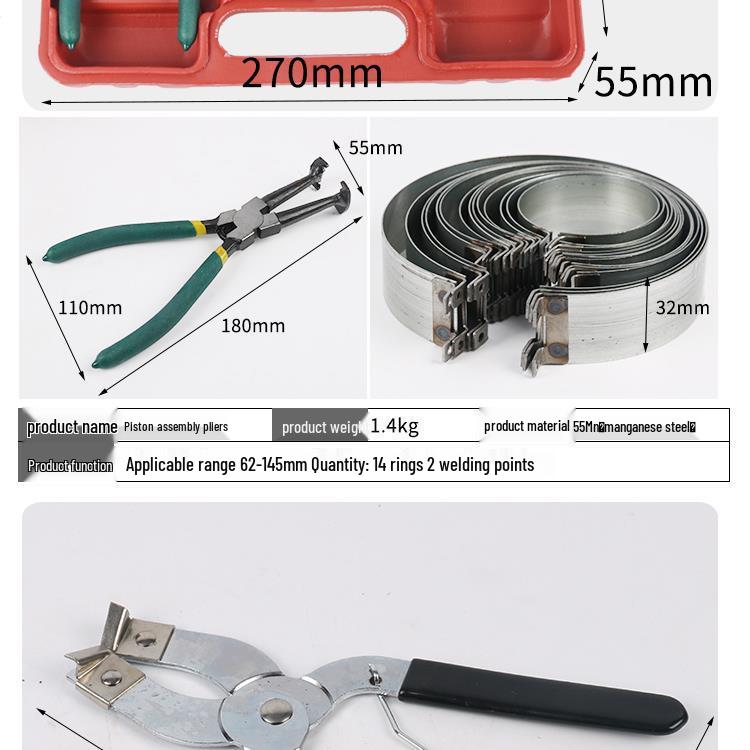 Univerzální stlačovač a montážní nástroj pístních kroužků s kleštěmi