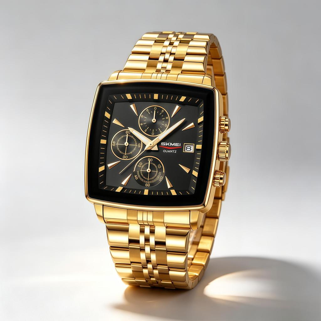 Men's Quartz Watch SKMEI Chronograph Stainless Steel Luminous 2434