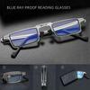 2025 Unisex Folding Reading Glasses Transparent Lenses Full Metal Frame Anti Blue Light Comes with Case for Men and Women