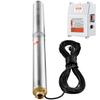 Bomba Sumergible para Pozos Profundos 1500W de Potencia 9.8 m³/h Caudal Máximo 108m Altura Máxima Bomba de Agua de Acero Inoxidable IP68 Impermeable con Caja de Control Externa para