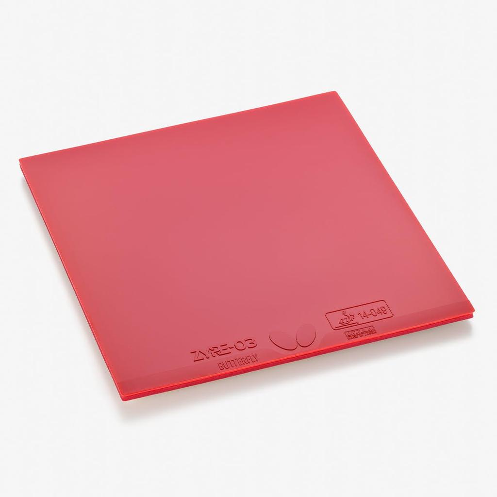 Butterfly Table Tennis Zaia Inverted Ball 06140 Rubber, 03, High-Tension Rubber, Spin, Control, Red, 2.7mm,