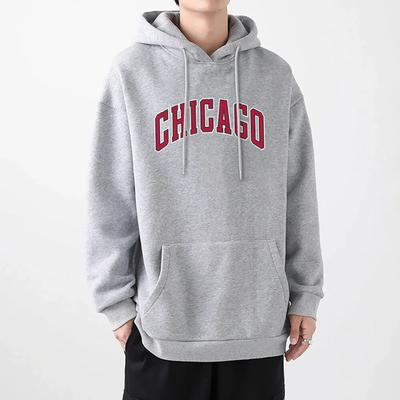 Amerykańskie miasto Chicago z nadrukiem bluza z kapturem unisex ulica hiphopowa bluza z okrągłym wycięciem moda codzienna długie rękawy jesień unisex dresy unisex