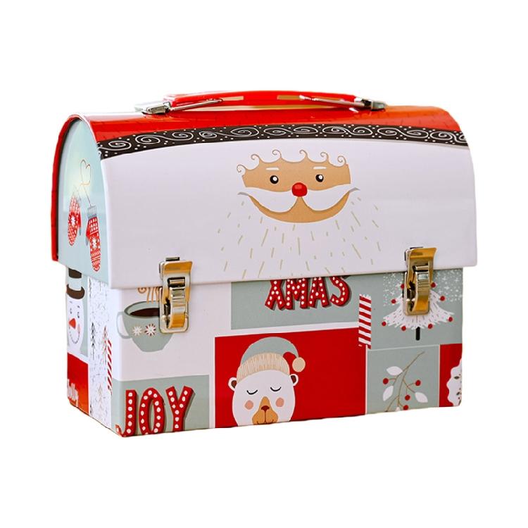 

Santa Claus Snowman Elk, Portable Christmas Iron Candy Box Cartoon Storage 1