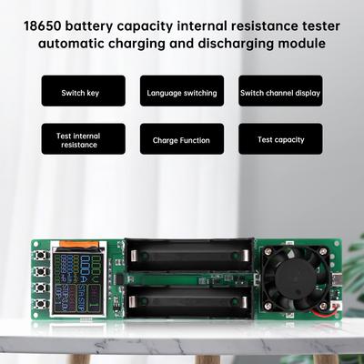 2.4-inch Color Screen 2/4/8 Channels 18650 Battery Capacity Internal Resistance Detector Charging and Discharging Module
