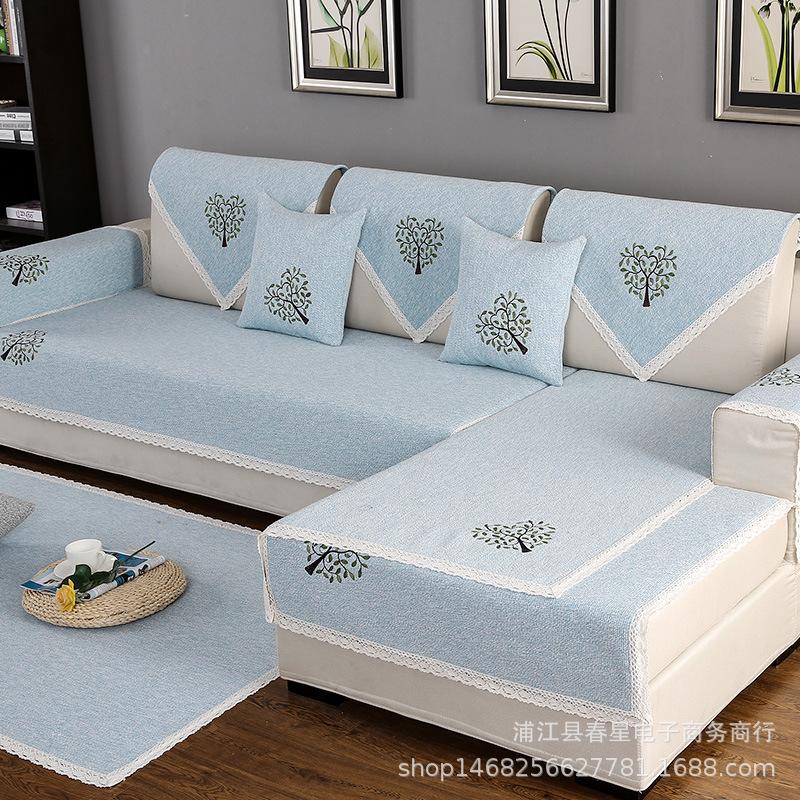 Hersteller Four Seasons Allgemeine Baumwoll- und Leinen-Sofakissen Modern Einfach Stoff Rutschfeste Sofabezüge Verdickte Europäische Sitzkissen
