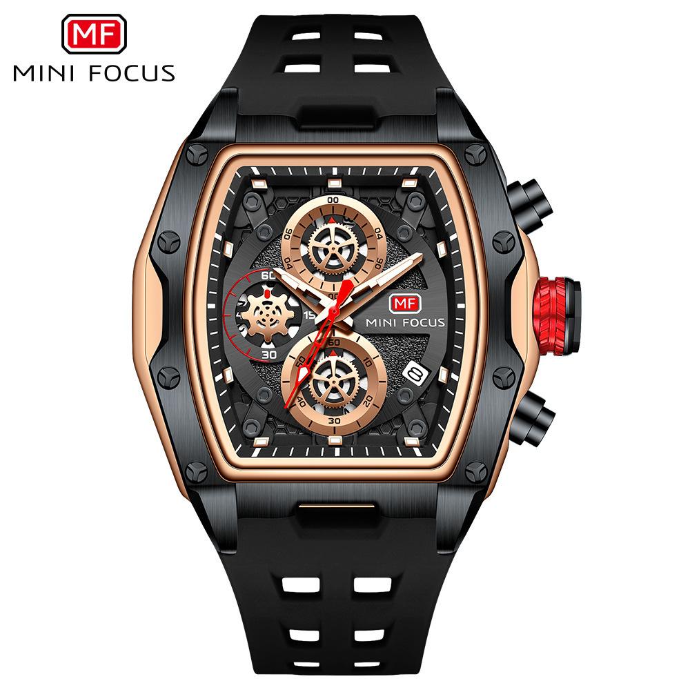 

Mini Focus Watch, Track Sports Wine Barrel Men S Watch Curved Mirror Hollow Men S Watch 04 73