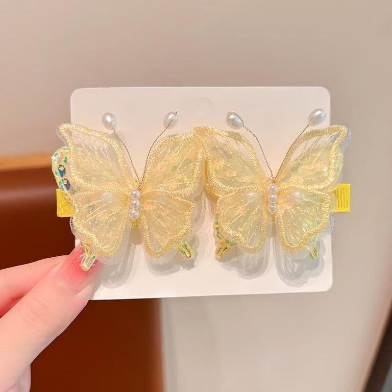 Children s Handmade Braided Butterfly Hair Clip with Pearl Tassel - Cute and Sweet Hair Accessory