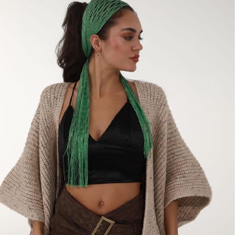 Women Skinny Scarf Thin Choker Knit Belt Stripe Long Tie Scarf Bag Handle Wrap