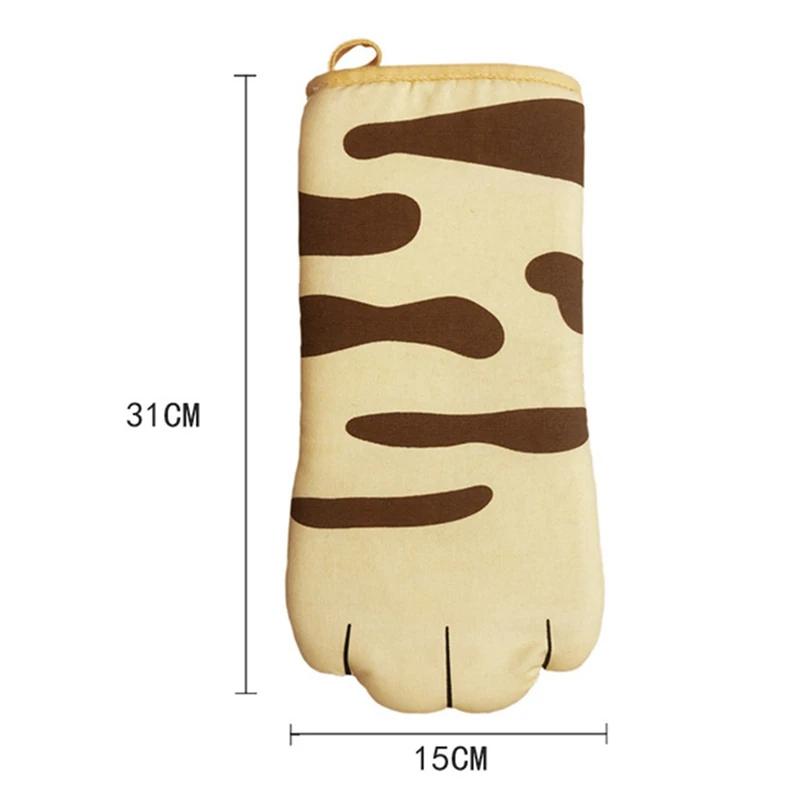 1pc Cute Cat Paws Oven Mitts Cat Claw Baking Oven Gloves Anti-scald Microwave Heat Resistant Insulation Non-slip Cat Paw Gloves