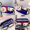 Cartoon Canvas Pencil Case With Large Capacity For Students And Office Use