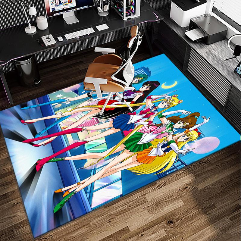 Christmas anime Princess Office Rug Chair Mat, Game Carpet, Suitable for Front Door, Bedroom, Living Room, Desk, Holiday Gift