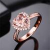 BELLA BOX Fashion Open Rings For Women With Zircon Pink Heart Shape Wedding Luxury Jewelry