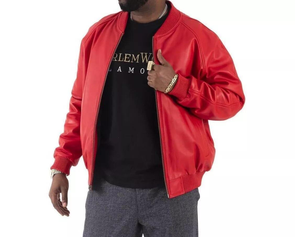 

Мужская куртка-бомбер из натуральной кожи ягненка AL KHALID, красная, в стиле бейсбольной команды 2XL красный