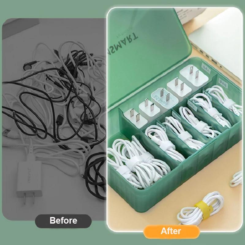 New Cable Storage Box Living Room Office Desktop Charger USB Storage Box Dustproof Headphone Wire Desk Organizer Cable Organizer