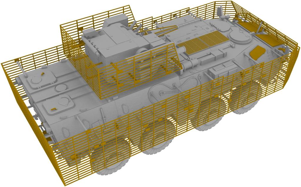IBG 1/72 Ukrainian Army BTR-4E Wheeled Armored Vehicle with Slat Armor Plastic Model Kit PB72118
