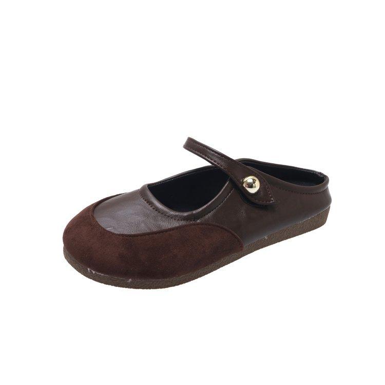 [Youshilai] Korean Version of Comfortable Outer Wear Bag Head Half Slippers Women's 2025 Spring New One-pedal Lazy Muller Shoes