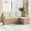 VidaXL Garden Lounge Set with Cushions 4 Pcs Beige Braided Resin 3251205