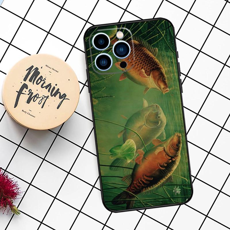 CARP FISHING Case For iPhone 16 15 14 11 12 13 Pro Max Mini X XR XS Max 7 8 16 15 Plus Cover Funda