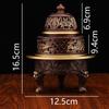 All Brass Four Divine Beasts Relief Eight Treasures Three-legged Incense Burner Entrance Decoration Copper Metal