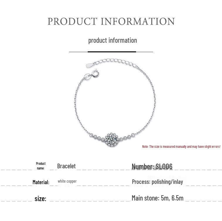 Simulated Moissanite & Zirconia Star Bracelet - Valentine's Jewelry Gift