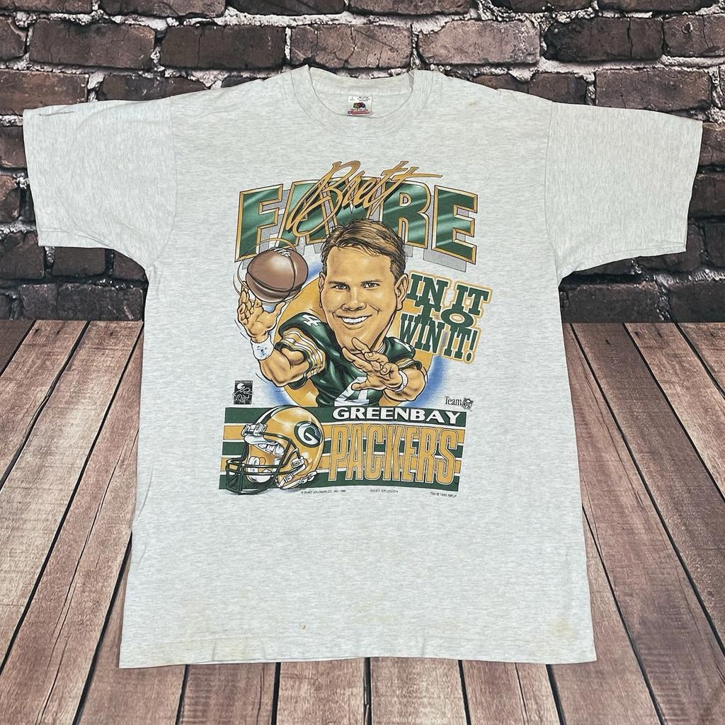 Vintage Xplosion Shirt 1995 Brett Favre Caricature In It To Win It Packers Large